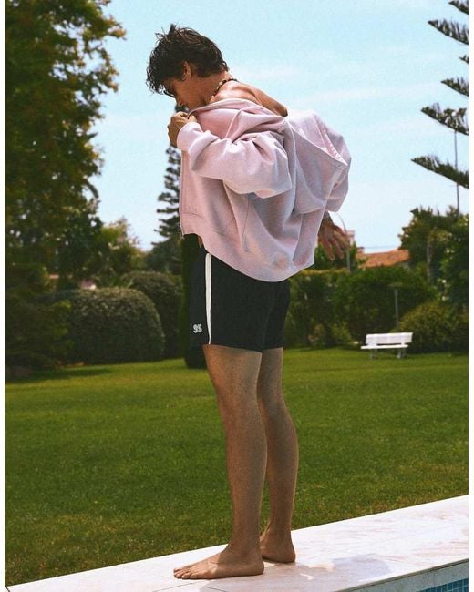 Bershka Green Retro Short Swim Shorts for men