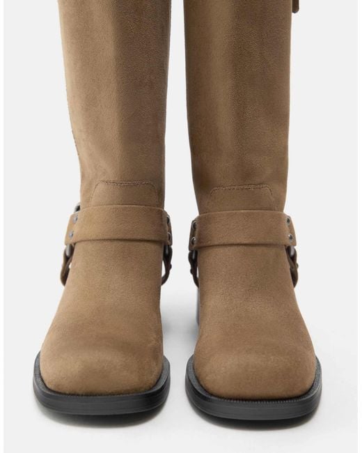 Pull&Bear Brown – biker-stiefel