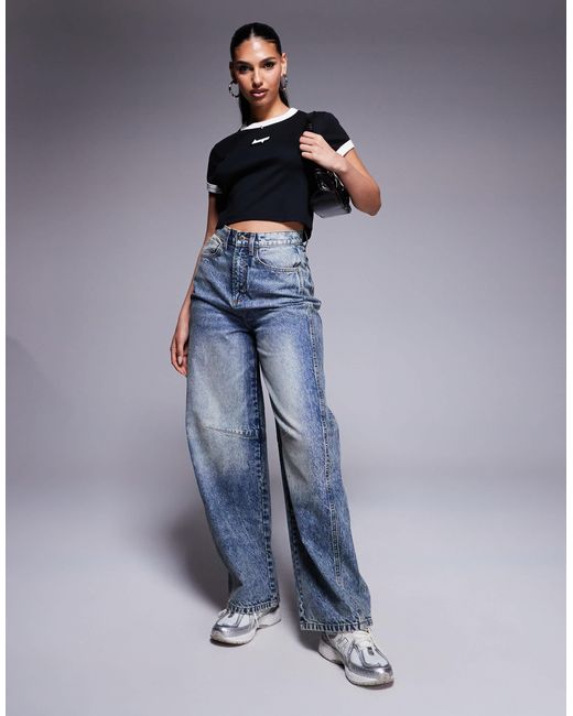 HUGO Blue Logo Baby Ringer T-Shirt