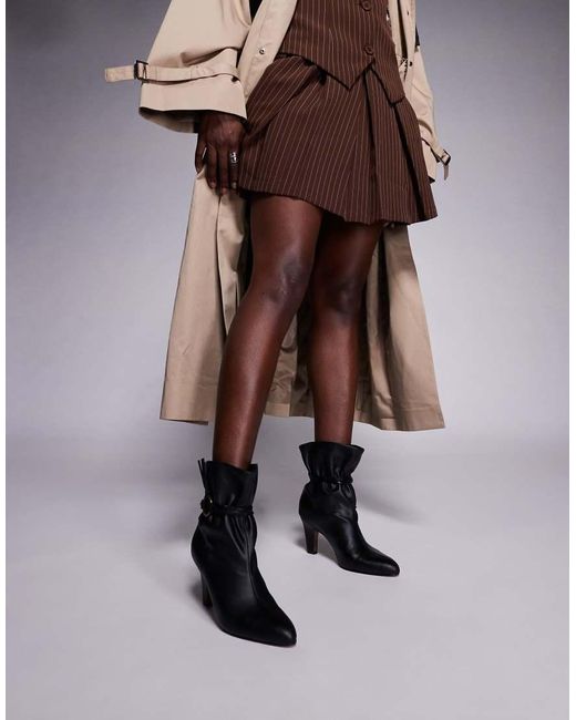 ASOS Black Emil Paperbag Heeled Ankle Boots