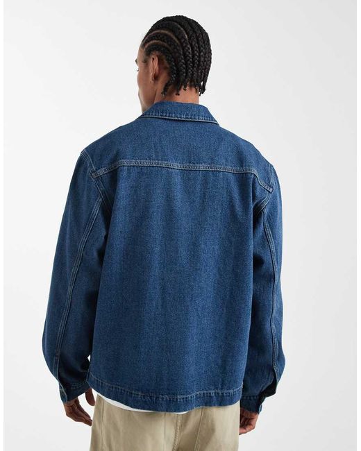 ASOS Blue Long Sleeved Denim Shirt for men
