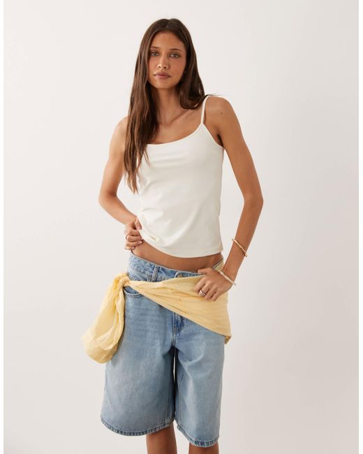 Mango White Polyamide Strappy Cami Top