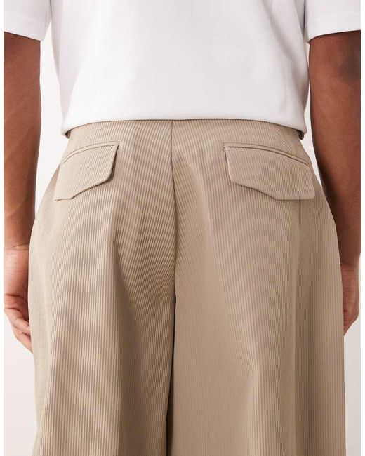 ASOS Natural Tailored Barrel Leg Trousers for men