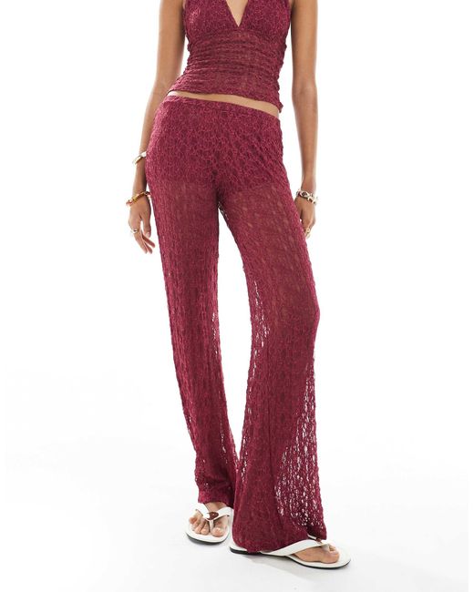 Pull&Bear Red – weit geschnittene hose aus spitze
