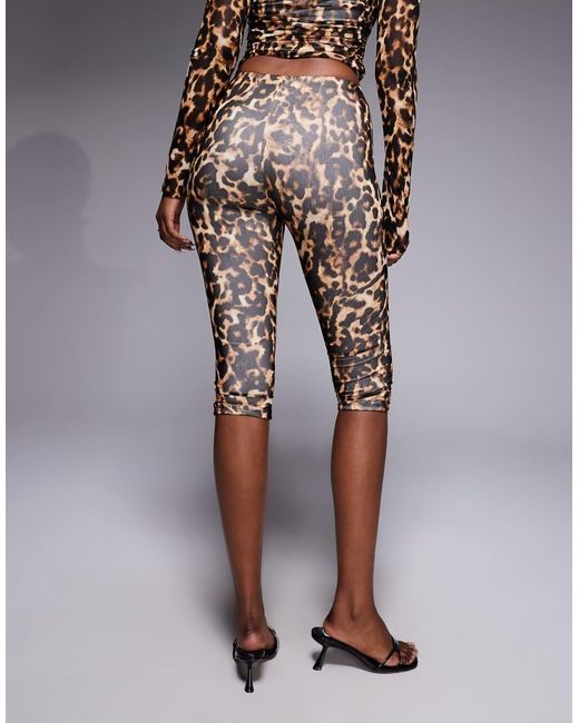 AFRM Gray Gianna Mesh Capri Pants