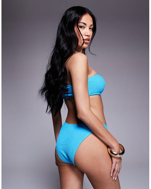 The Frolic Blue Exclusive Crinkle Bikini Bottom Co-ord