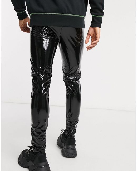 ASOS – Glänzende Meggings mit Reißverschlüssen in Schwarz für Herren | Lyst  DE