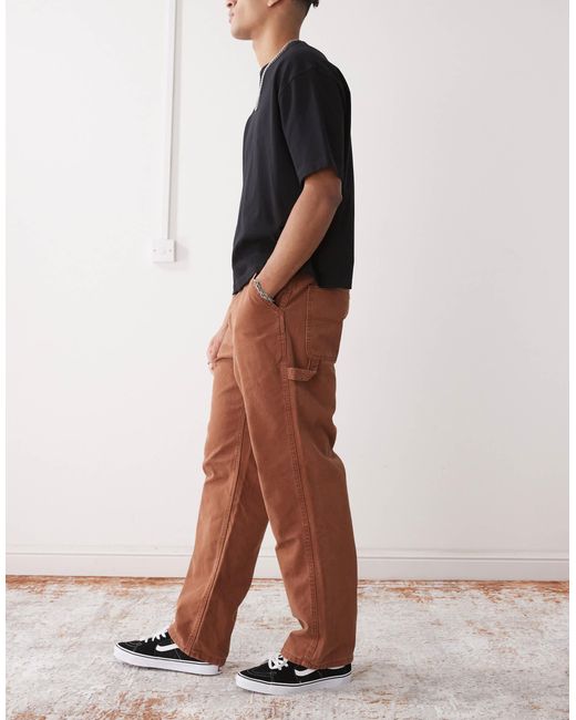 Drill chore - pantalon ample style charpentier - foncé délavé vintage Vans pour homme en coloris Brown