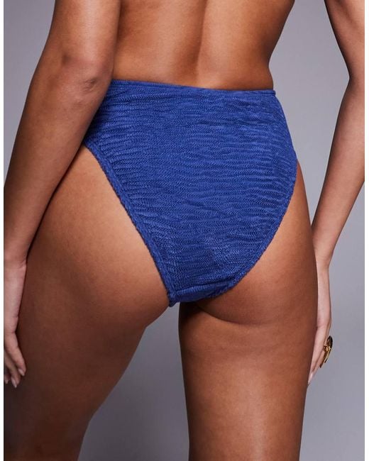ASOS Blue Oceana Azores High Leg High Waist Bikini Bottom