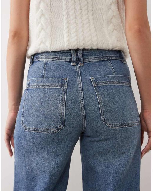Mango Blue Wide Leg Jeans