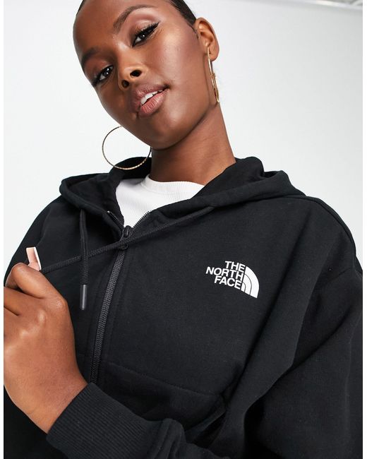 The North Face Icon Cropped Zip Up Hoodie in Blue | Lyst UK