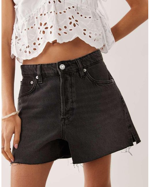 Mango White 100% Cotton Denim Short
