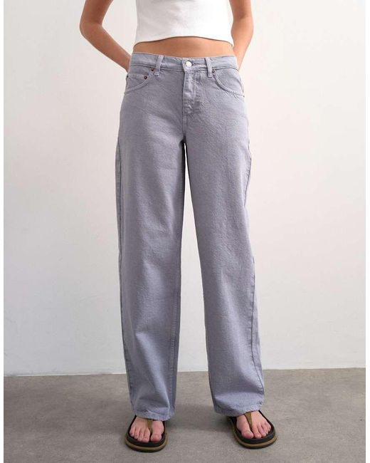 TOPSHOP White Cinch Low Rise Relaxed Jean