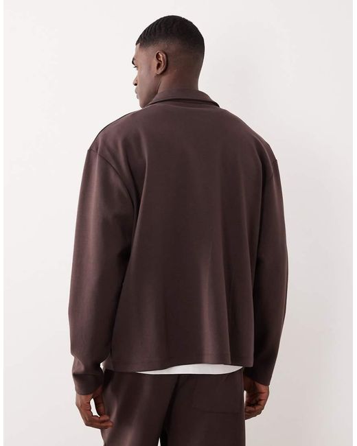 ASOS Purple Heavyweight Relaxed Jersey Jacket for men