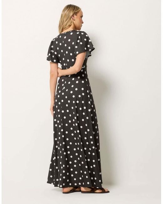 Long Tall Sally White Polka Dot Wrap Maxi Dress