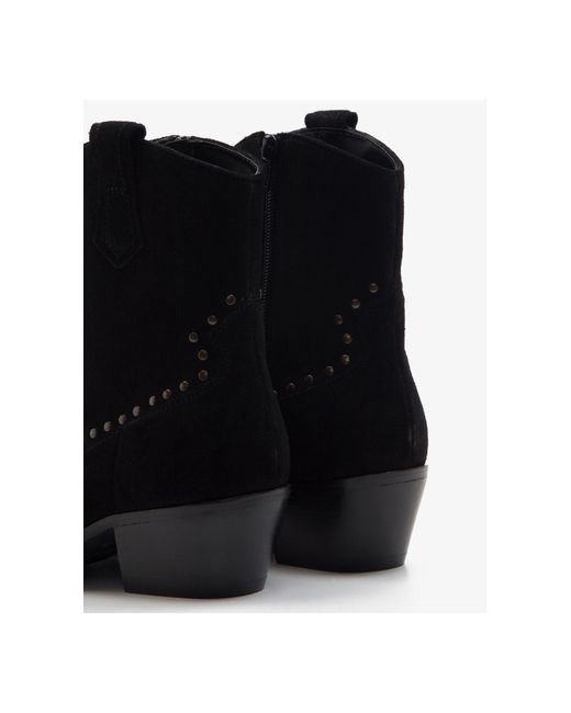 OFF THE HOOK Black Kensal Leather Ankle Boots