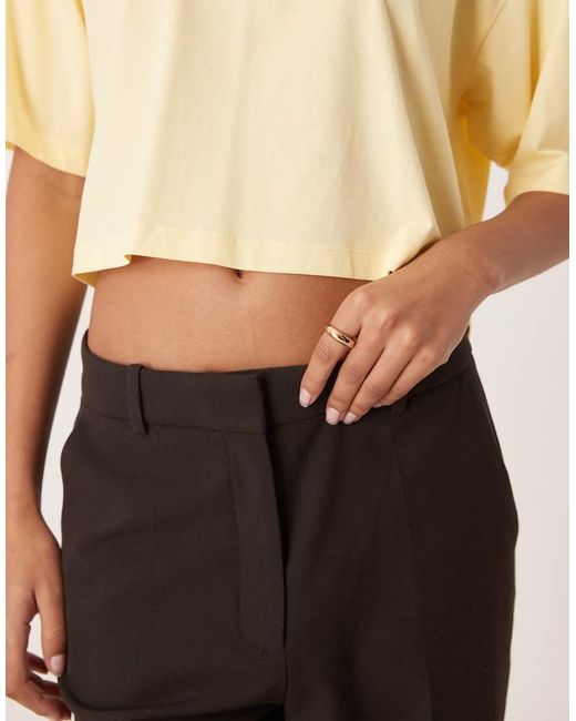 JJXX Natural Oversized Crop Tee
