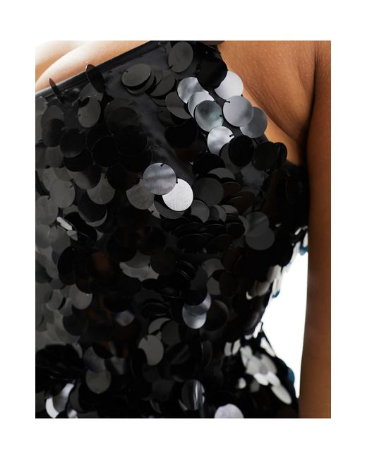 Asos design curve - vestito corto per il ballo di fine anno con paillettes oversize di ASOS in Black