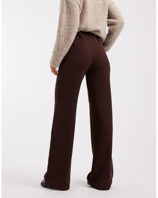 ASOS Black Wide Leg Heavyweight Rib Trouser