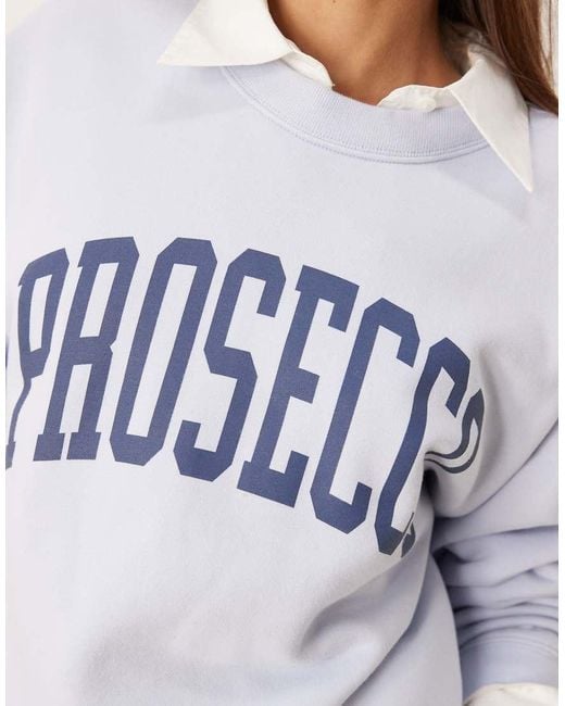 Felpa Girocollo Con Scritta Stile College di Abercrombie & Fitch in White