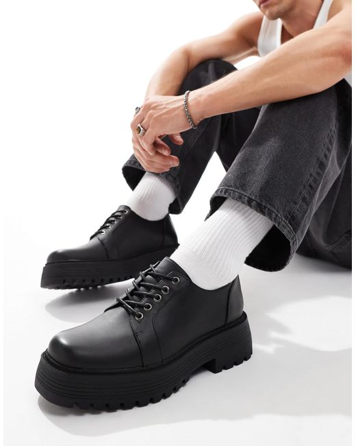 ASOS Schoenen Met Veters En Dikke Zool in het Zwart voor heren Lyst NL