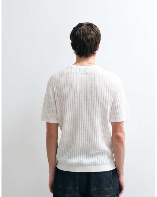ASOS COLLECTIVE Gray Relaxed Linen Rich T-shirt for men
