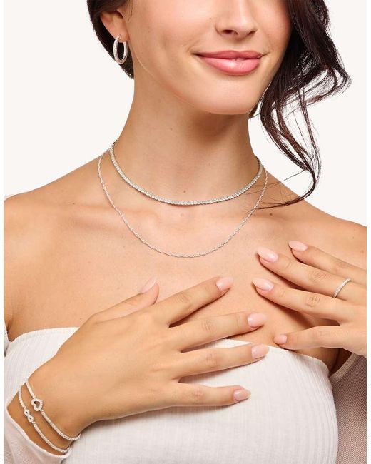 Thomas Sabo White Slim Chain Necklace With Stones