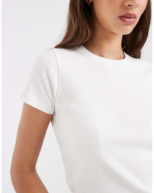 Hollister White Ribbed Baby Tee