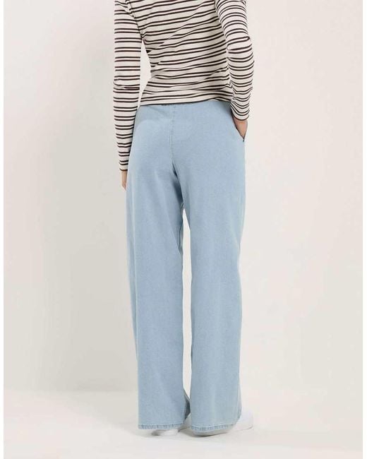 Long Tall Sally Blue Pull On Wide Leg Jeans