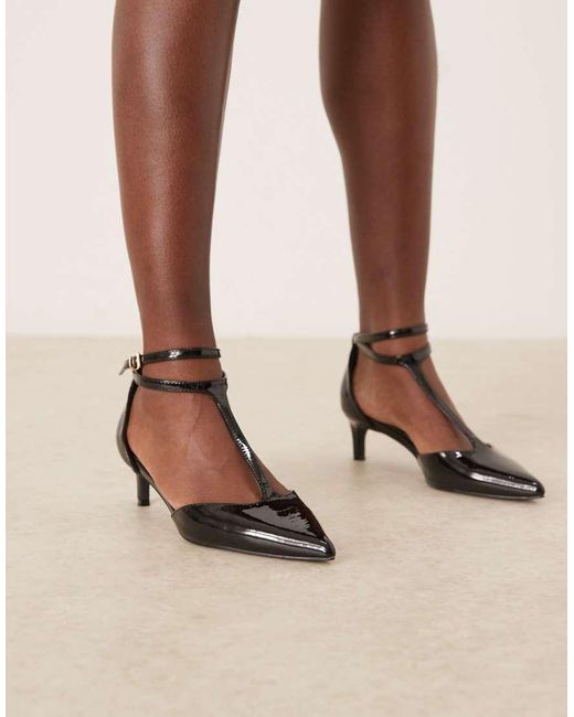 Raid Wide Fit Brown Tosha Kitten Heel Shoes