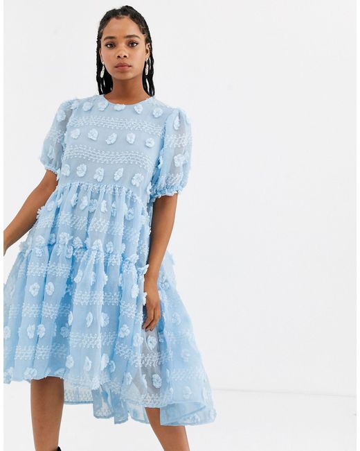 Sister Jane Lace Midi Smock Dress With 