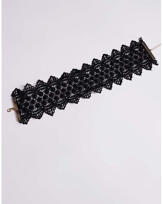 Gargantilla Negra Ancha Con Detalle De Encaje Para Halloween De ASOS de color Black