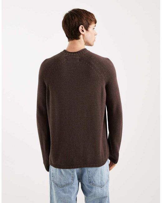 Hollister Brown Holliter Mockneck Light Knit Jumper for men