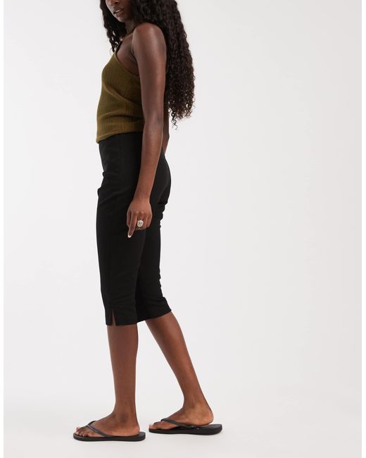 Object Black Woven Capri Pant