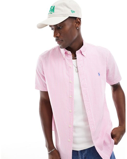 Camicia a maniche corte di Polo Ralph Lauren in Pink da Uomo