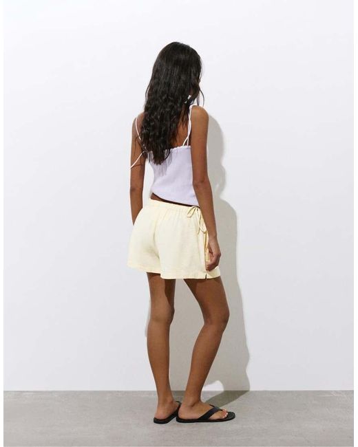 Pull&Bear Natural Linen Blend Shorts