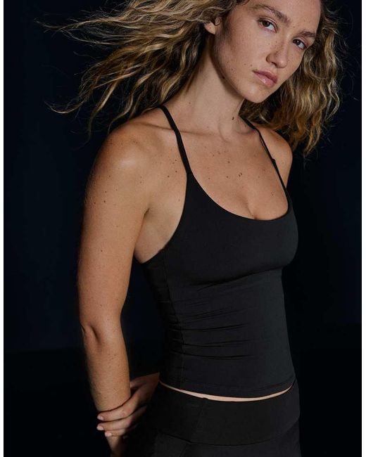 Bershka Black Technical Fabric Vest Top