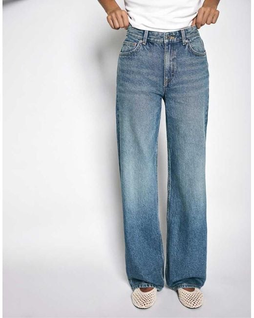 Pull&Bear Blue Tall Straight Wide-leg Jeans