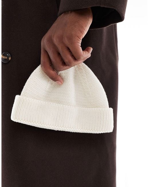 ASOS – gerippte strickmütze in Brown für Herren