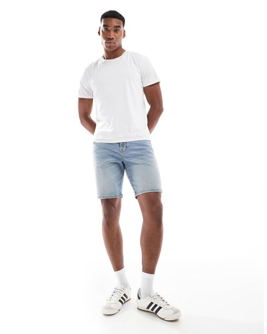 ASOS Blue Skinny Denim Shorts for men