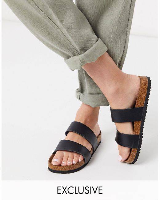 2 strap slide sandals