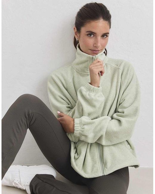 Aim'n Gray Pistachio Fleece Zip Jacket