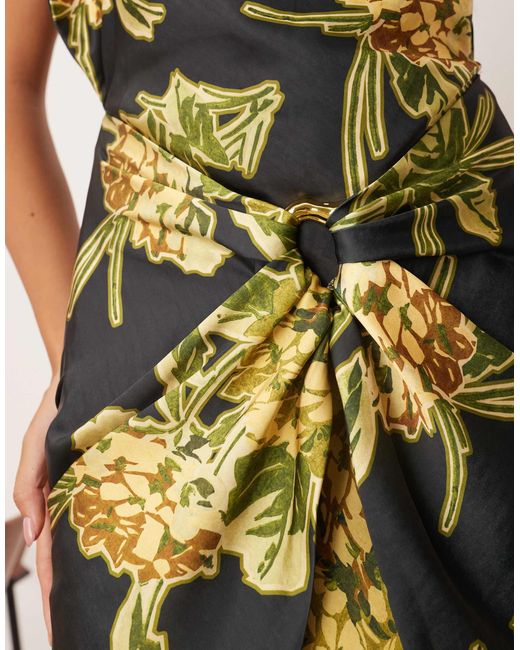 ARRANGE Natural Drape Split Sleeve Maxi Dress With Metal Trim