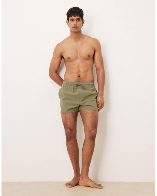 Calvin Klein Green Side Script Logo Drawstring Swim Shorts for men