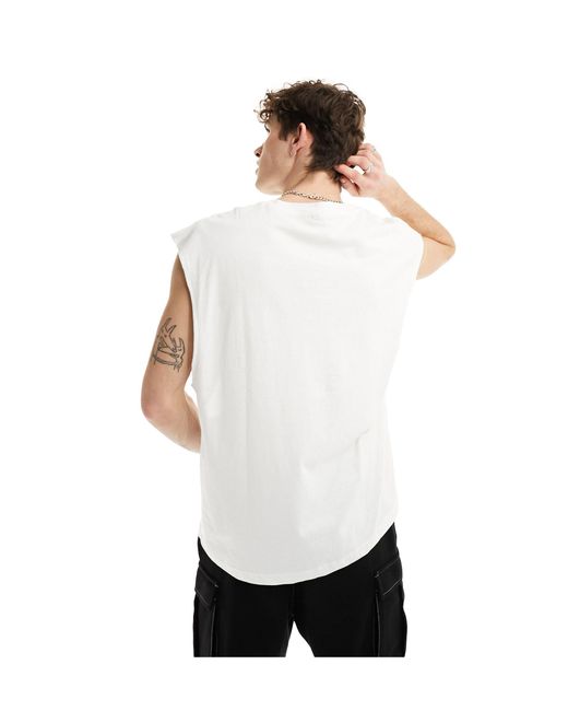 Bershka White Oversized Worker T-shirt for men
