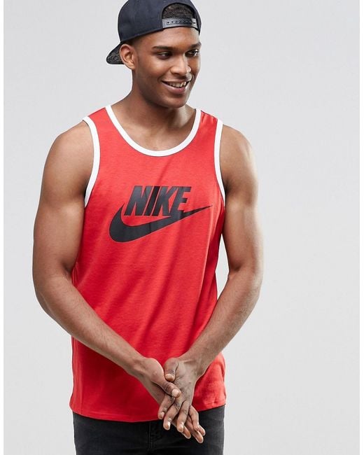 Nike Vest With Large Swoosh Logo In Red 779234-657 for men
