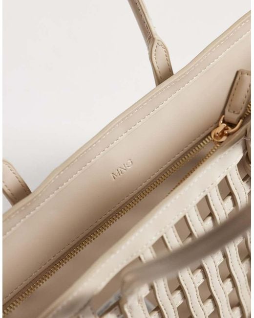 Mango Metallic Open Weave Handbag