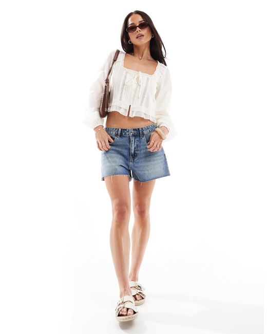 Stradivarius White – langärmliges oberteil