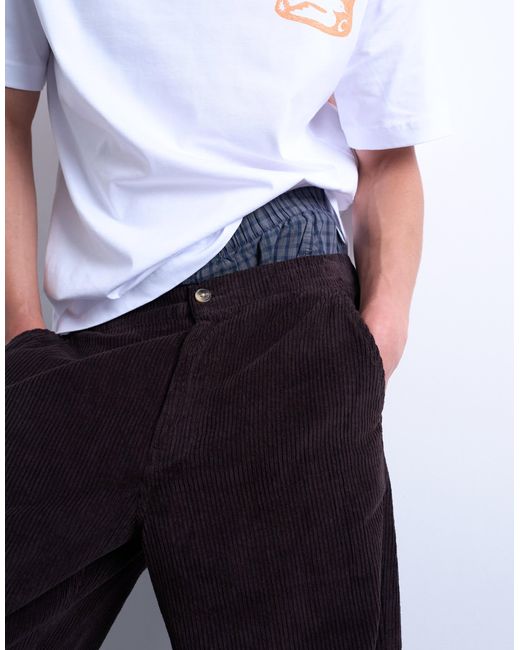 Topman White Cord Taper Leg Pants for men