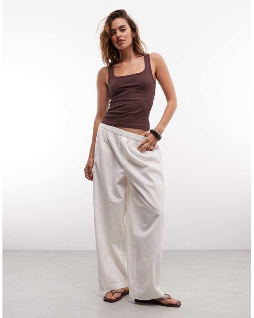 Weekday Purple Rib Square Neck Tank Top
